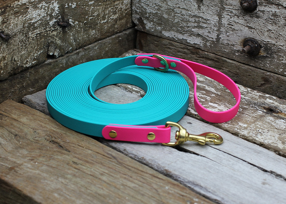 Biothane Long Line Two Tone 3/4" 19mm Waterproof 3m 4m 5m 6m 8m 10m 12m