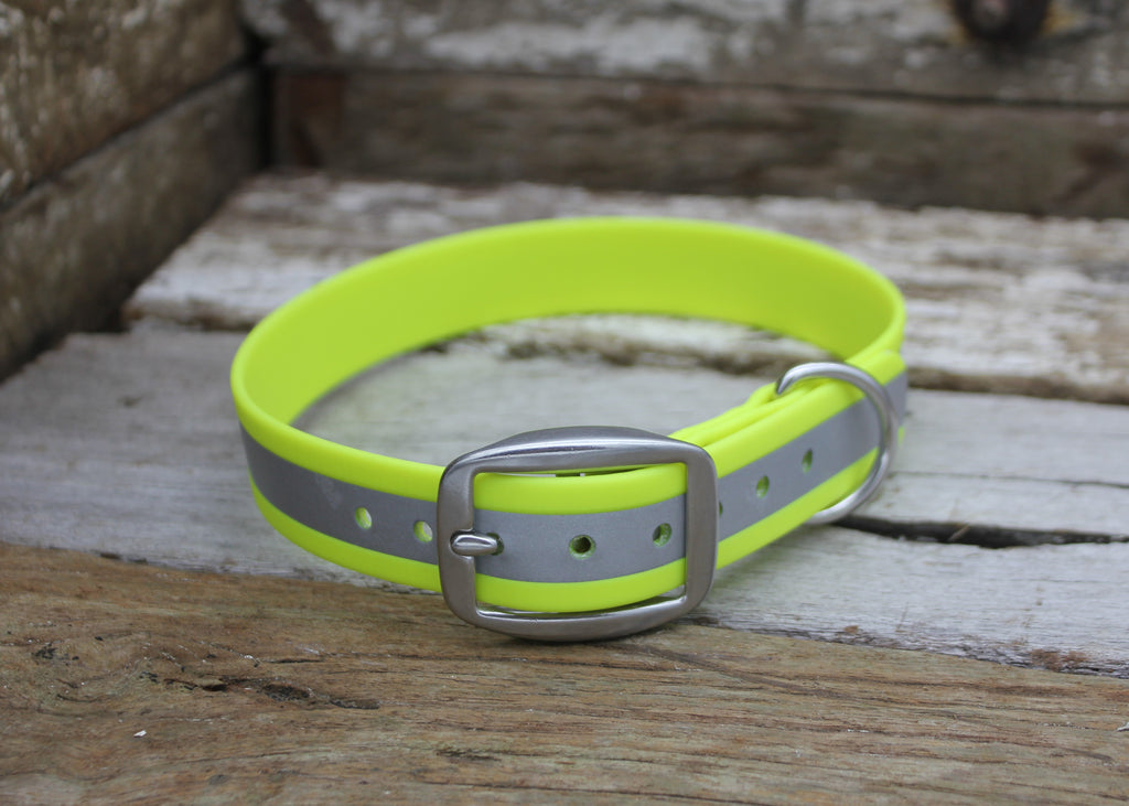Biothane Flat Collar Reflective 1" 25mm