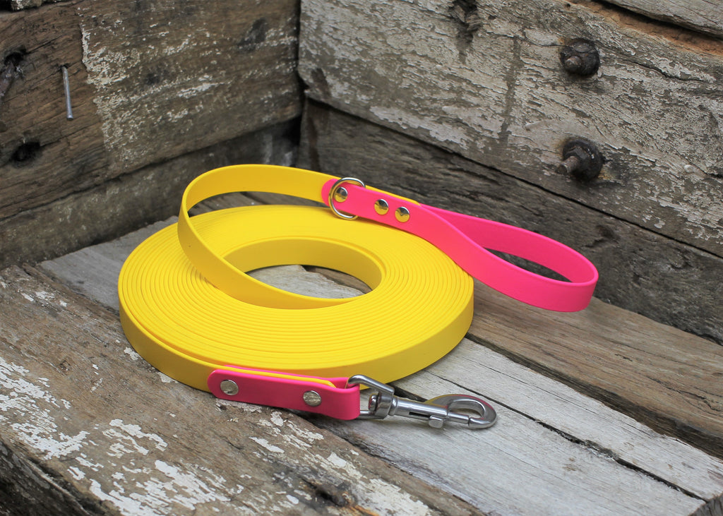Biothane Long Line Two Tone 3/4" 19mm Waterproof 3m 4m 5m 6m 8m 10m 12m