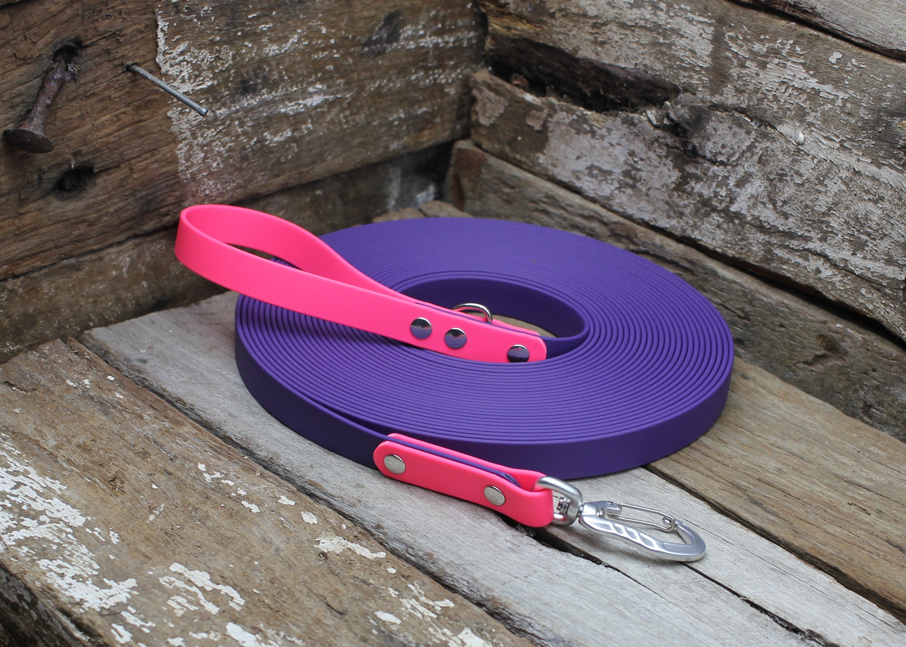 Biothane Long Line Two Tone 3/4" 19mm Waterproof 3m 4m 5m 6m 8m 10m 12m