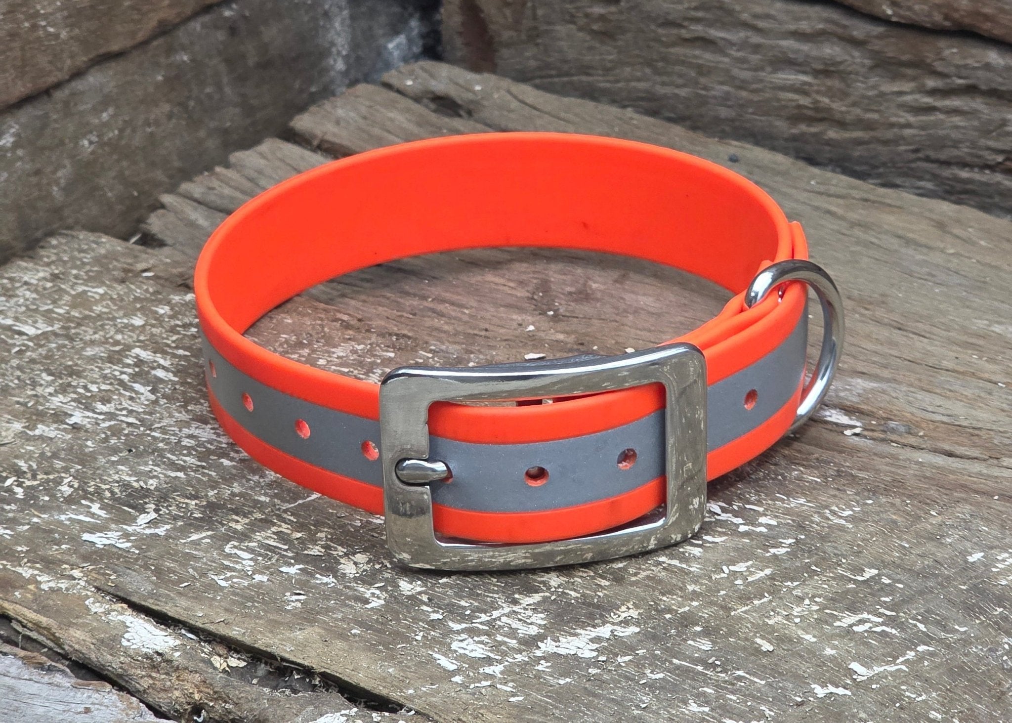 Biothane Flat Collar Reflective 1" 25mm - Nextgen Dog Collars