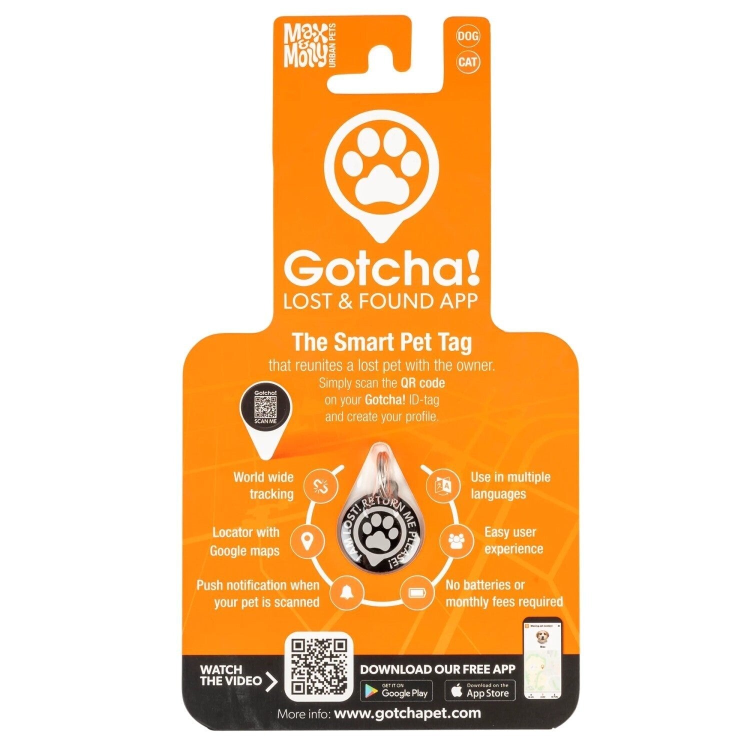 Max & Molly GOTCHA! Smart Pet ID Tag with QR Code - Nextgen Dog Collars